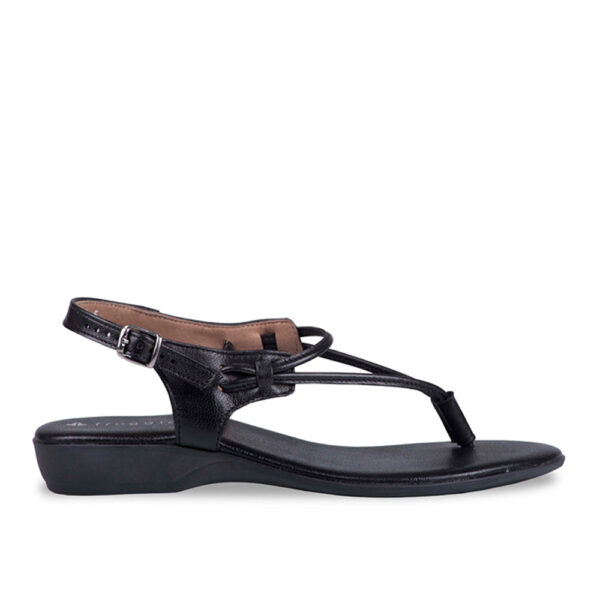 Froggie 10732 3986 Black Genuine Leather Spaghetti Sandal | ChicShoetique