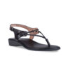 Froggie 10732 3986 Black Genuine Leather Spaghetti Sandal - View 3 | ChicShoetique