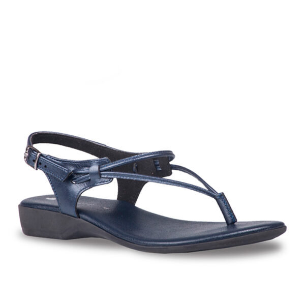 Froggie 10732 3995 Navy Genuine Leather Spaghetti Sandal | ChicShoetique