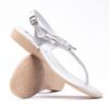 Froggie 10732 3998 Silver Genuine Leather Spaghetti Sandal - View 3 | ChicShoetique