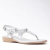 Froggie 10732 3998 Silver Genuine Leather Spaghetti Sandal - View 2 | ChicShoetique