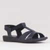 Froggie 11016 5067 Navy Leather T Bar Sandal - View 3 | ChicShoetique