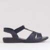 Froggie 11016 5067 Navy Leather T Bar Sandal - View 4 | ChicShoetique