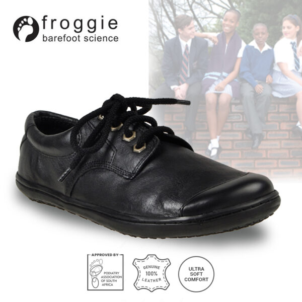 Froggie Boys Lace-Up School Shoes Sizes C34 - C38 Black Style 7824 | ChicShoetique