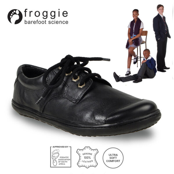 Froggie Boys Lace-Up School Shoes Sizes C39 - C47 Black Style 7825 | ChicShoetique