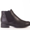 Froggie 11286 Genuine Leather Ankle Boot With Elastic Black - View 2 | ChicShoetique