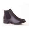 Froggie 11286 Genuine Leather Ankle Boot With Elastic Black | ChicShoetique