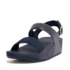 Fitflop Lulu Crystal Navy Two Band Sling Back Leather Sandal - View 4 | ChicShoetique