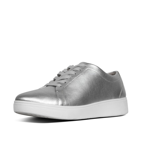 FitFlop Rally Silver Lace Up Sneaker | ChicShoetique