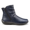 Hotter Whisper 1617 Navy Leather Ankle Boot | ChicShoetique