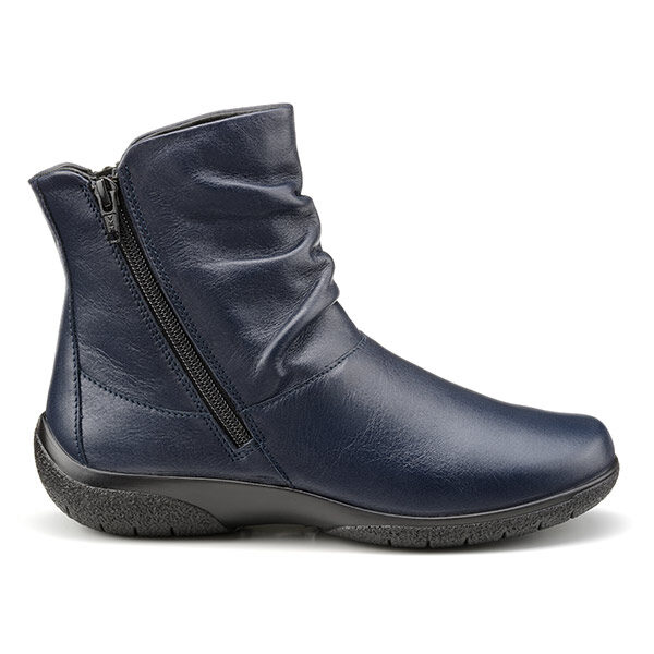 Hotter Whisper 1617 Navy Leather Ankle Boot | ChicShoetique
