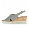 Gabor Grey Suede Wedge Sandal - View 3 | ChicShoetique