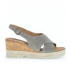 Gabor Grey Suede Wedge Sandal | ChicShoetique