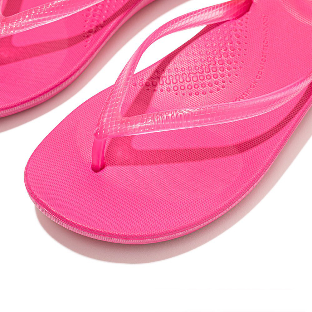 Fitflop IQ Transparent 577 Fuchsia Sandal | ChicShoetique