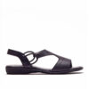 Froggie 12104 Black Slingback T-Bar Flat Sandal Genuine Leather - View 3 | ChicShoetique