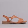 Froggie 12104 Tan Slingback T-Bar Flat Sandal Genuine Leather - View 2 | ChicShoetique