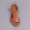 Froggie 12104 Tan Slingback T-Bar Flat Sandal Genuine Leather - View 3 | ChicShoetique