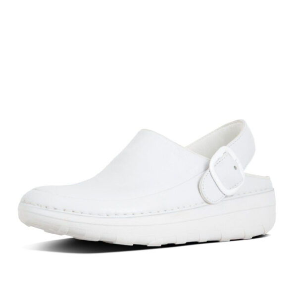 Fitflop Gogh 398 White Ladies Leather Clog | ChicShoetique