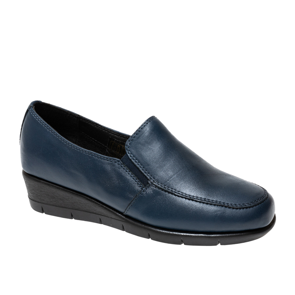 Hush Puppies Grecia 2742 Navy Low Wedge | ChicShoetique
