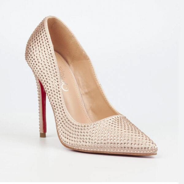 Miss Black Lou 27 3222 Nude Diamante Heel | ChicShoetique