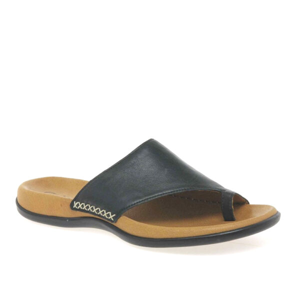 Gabor 03.700.27 3498 Black Lanzarote Toe Loop Mules | ChicShoetique