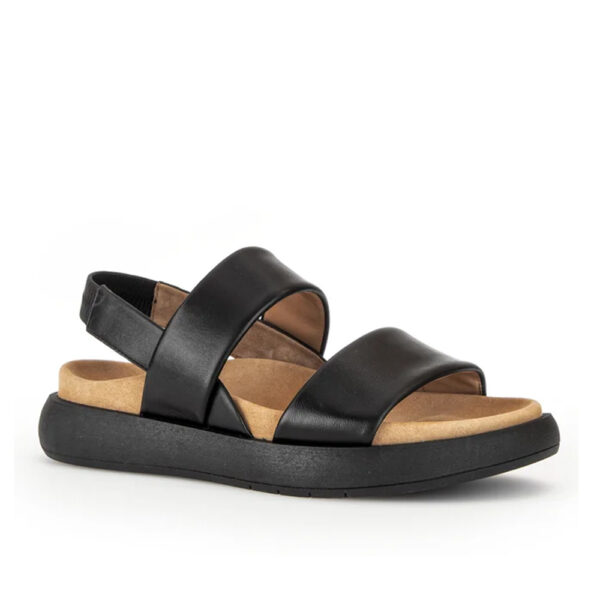 Gabor 23.754.27 3522 Black Leather Platform Sandal | ChicShoetique