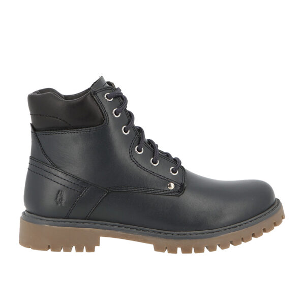 Hush Puppies Wrangle Genuine Nubuck Leather Lace-Up Ankle Boot - Black | ChicShoetique