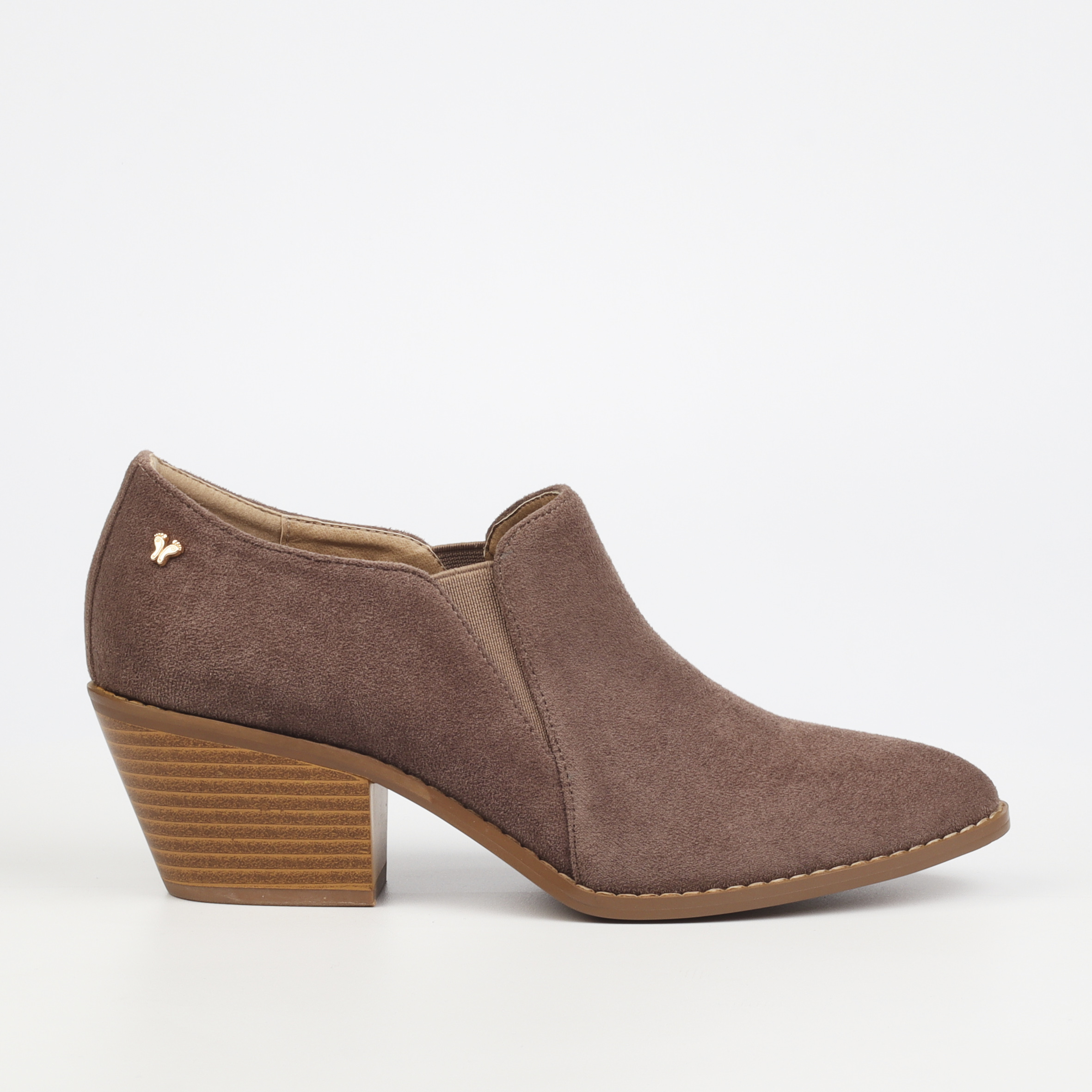 Butterfly Wren 1 1699 Taupe Suede Slip-On Boot | ChicShoetique