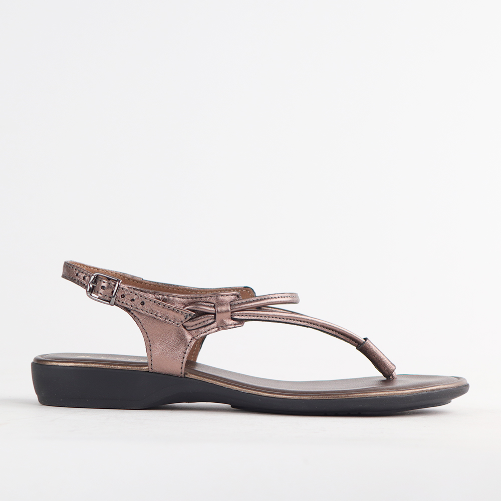 Froggie 10732 3983 Pewter Genuine Leather Spaghetti Sandal | ChicShoetique