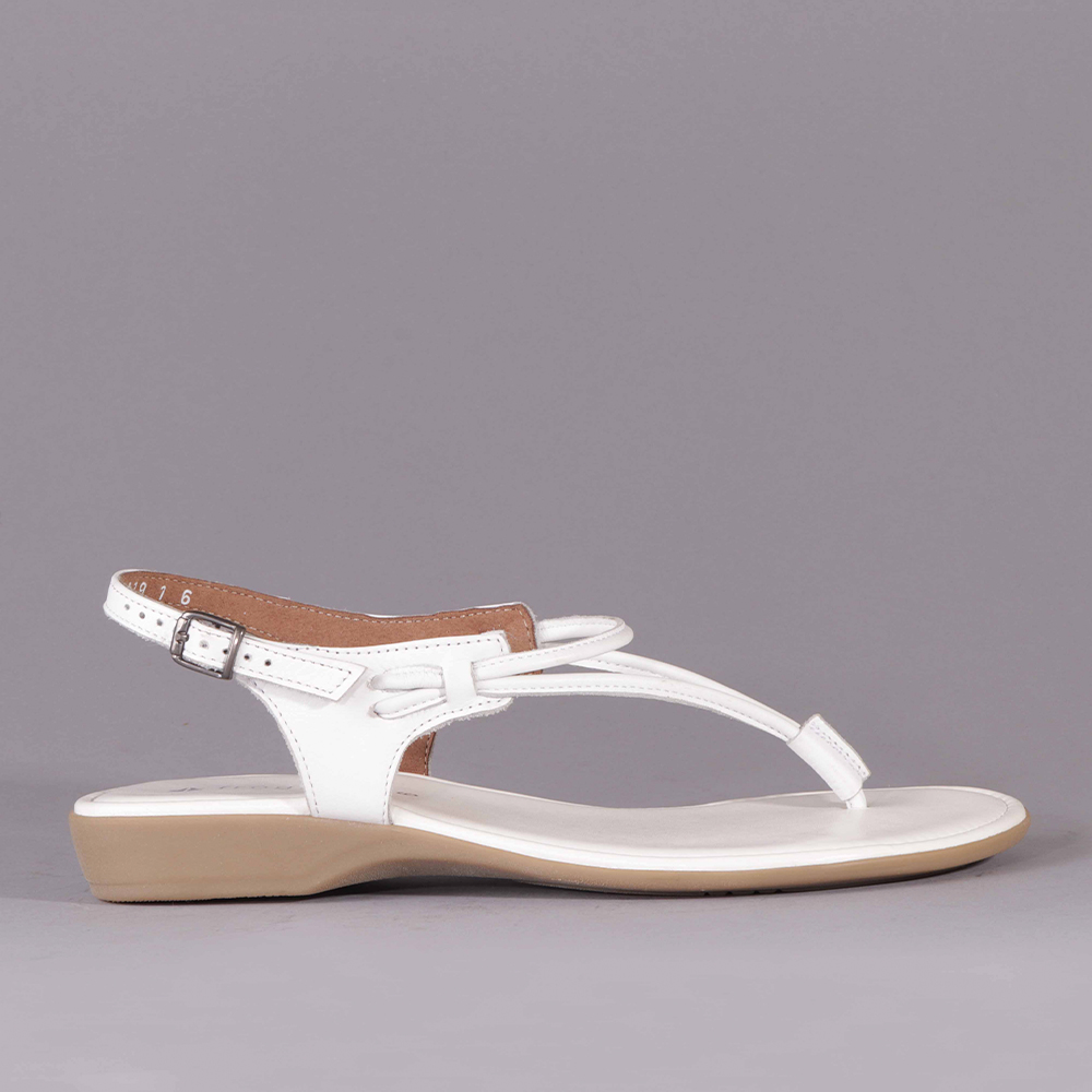 Froggie 10732 3650 White Genuine Leather Spaghetti Sandal | ChicShoetique