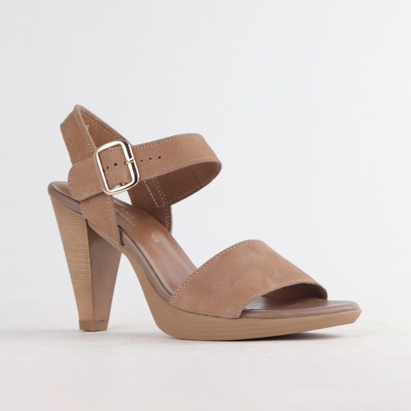 Froggie 12511 1691 Stone Genuine Leather High Heel Slingback Sandal | ChicShoetique