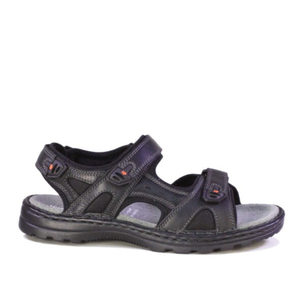 Hush Puppies Big Guy 1116 Genuine Panama Leather Mens Sandal Black | ChicShoetique