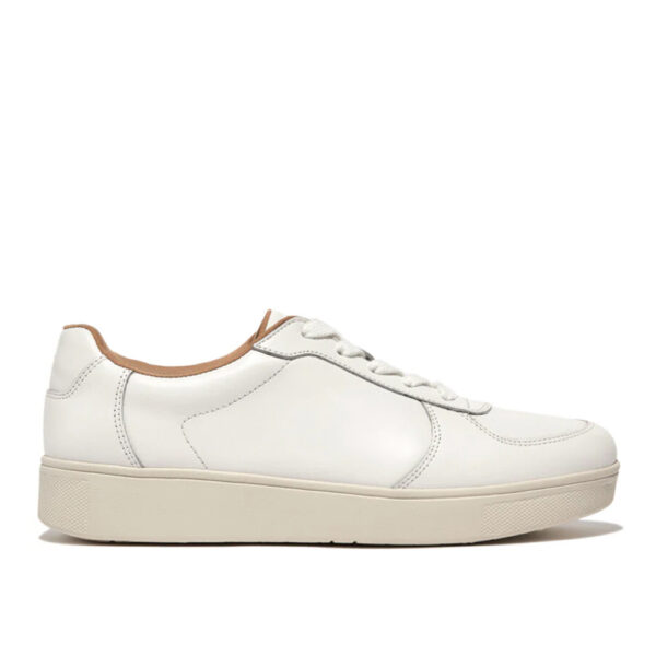 Fitflop Rally 612 Leather Panel Trainers White | ChicShoetique