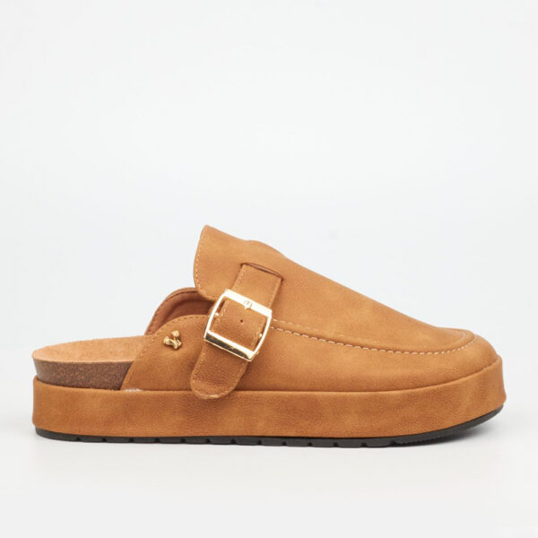 Butterfly Aruna 1 3805 Tan Ladies Mules | ChicShoetique