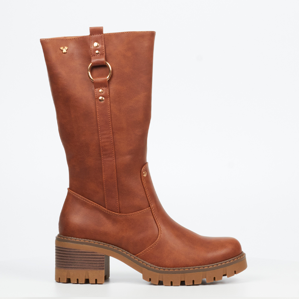 Butterfly Detroit 2 1805 Tan Calf Length Ladies Boots | ChicShoetique