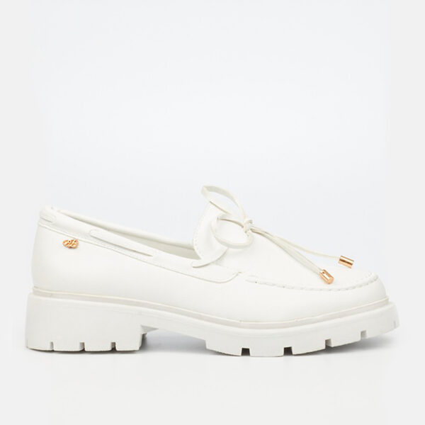 Miss Black Tipsy 6 3690 White Ladies Loafers | ChicShoetique