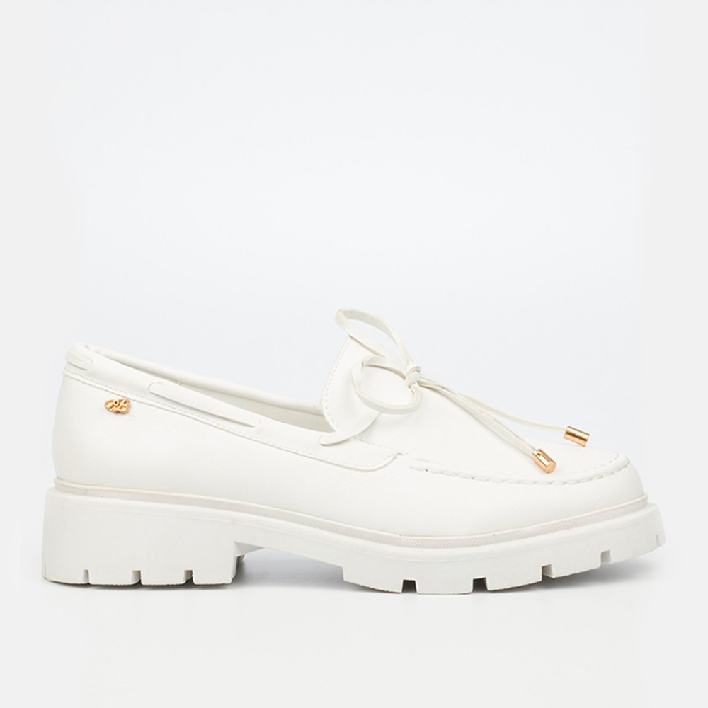 Miss Black Tipsy 6 3690 White Ladies Loafers | ChicShoetique