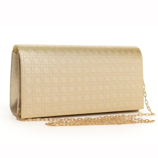 Clutch Bag 10 Gold with Gold Chain Sling | ChicShoetique