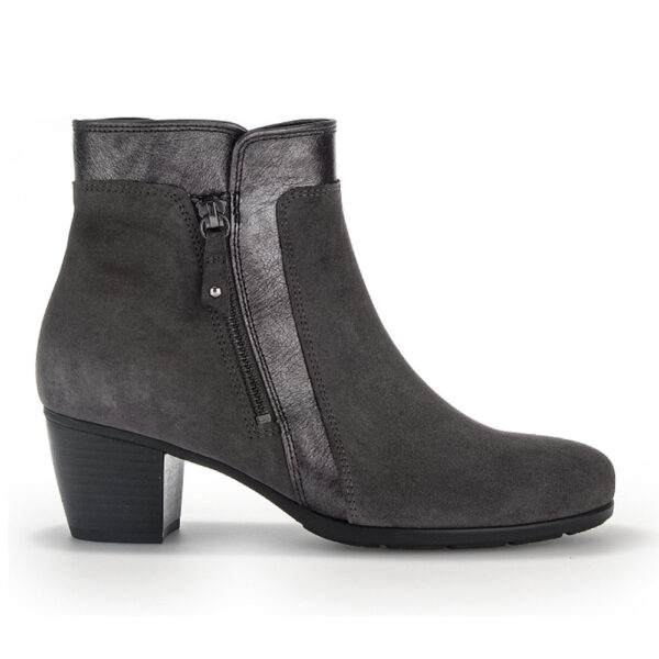 Gabor 35.520.19 1774 Grey Leather Heeled Ankle Boot | ChicShoetique