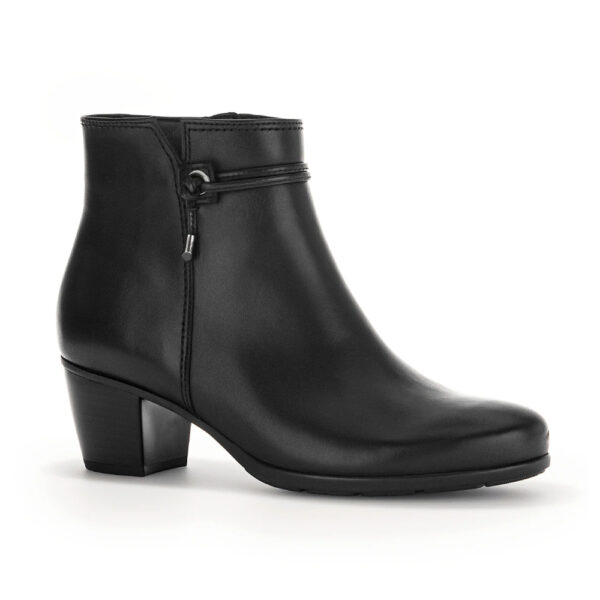 Gabor 35.522.27 1773 Black Leather Ankle Boot | ChicShoetique