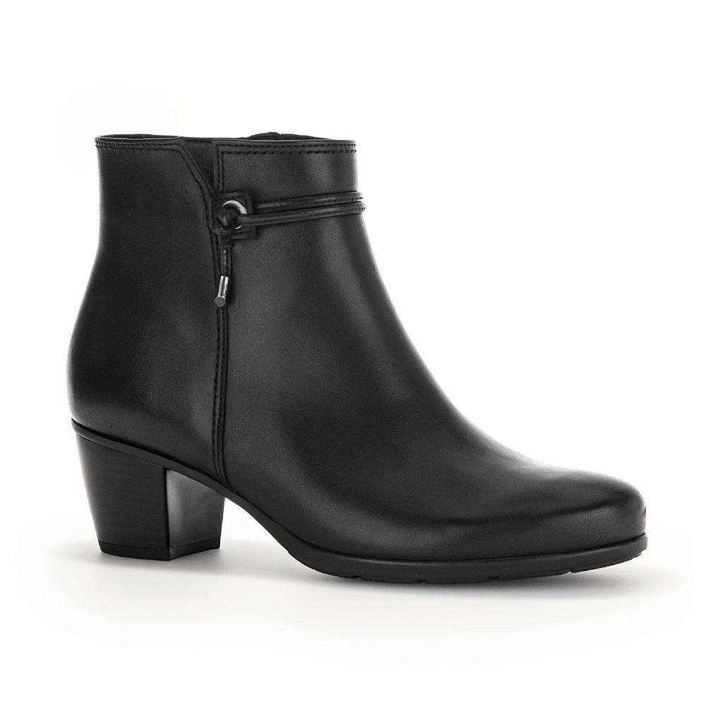 Gabor 35.522.27 1773 Black Leather Ankle Boot | ChicShoetique