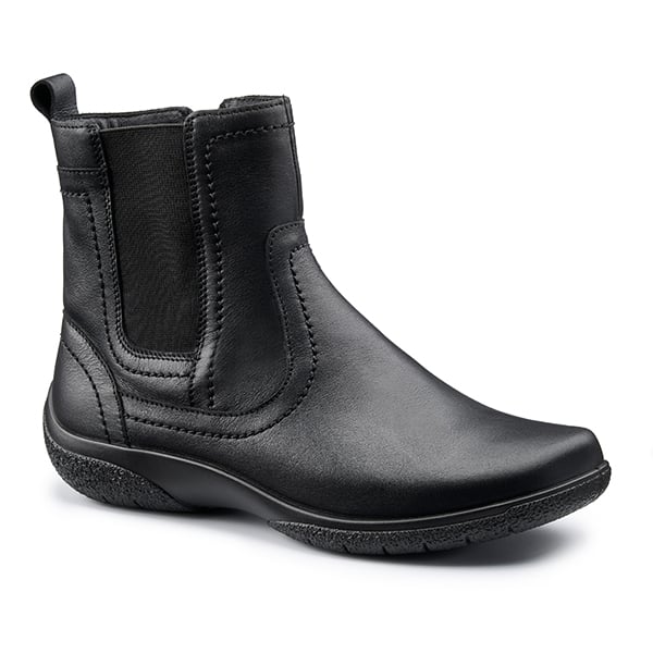 Hotter Kendal 1800 Black Leather Ladies Ankle Boot | ChicShoetique