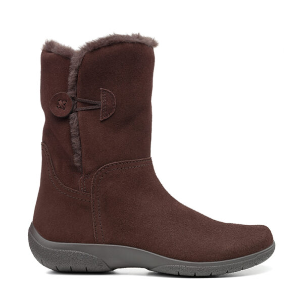 Hotter Moonstone 1799 Brown Ladies Mid Calf Boot with Fur Detail | ChicShoetique