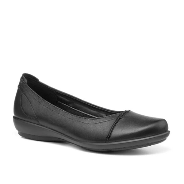 Hotter Robyn 11 3745 Black Leather Ladies Ballerina Pump | ChicShoetique