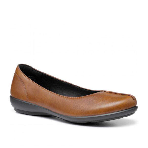 Hotter Robyn 3667 Tan Leather Ballerina Pump | ChicShoetique