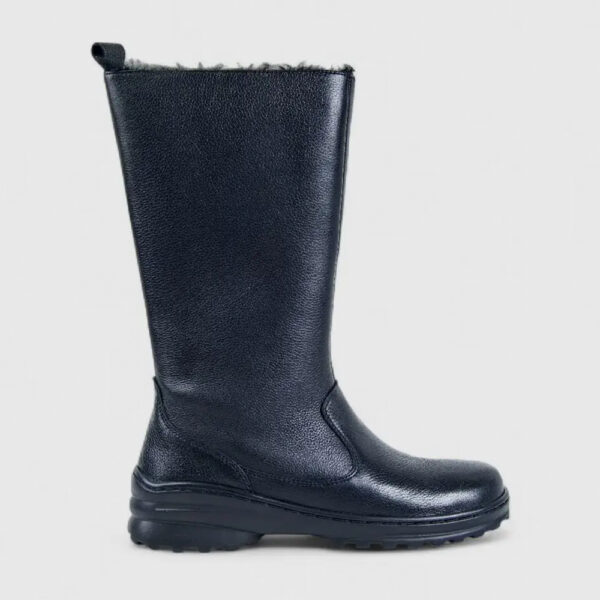 Hush Puppies Anastasia 3 Black Wool-lined Leather Knee Length Boots | ChicShoetique