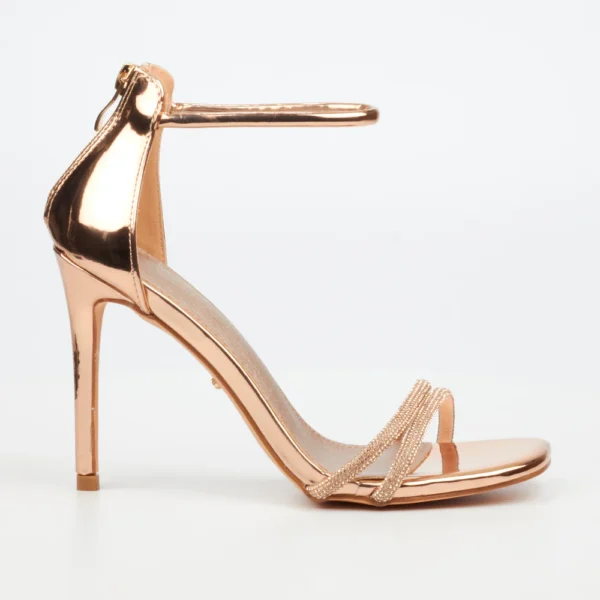 Miss Black Snazz 8 3903 Rose Gold Occasion Heel | ChicShoetique