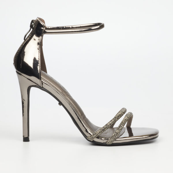 Miss Black Snazz 8 3906 Pewter Occasion Heel | ChicShoetique