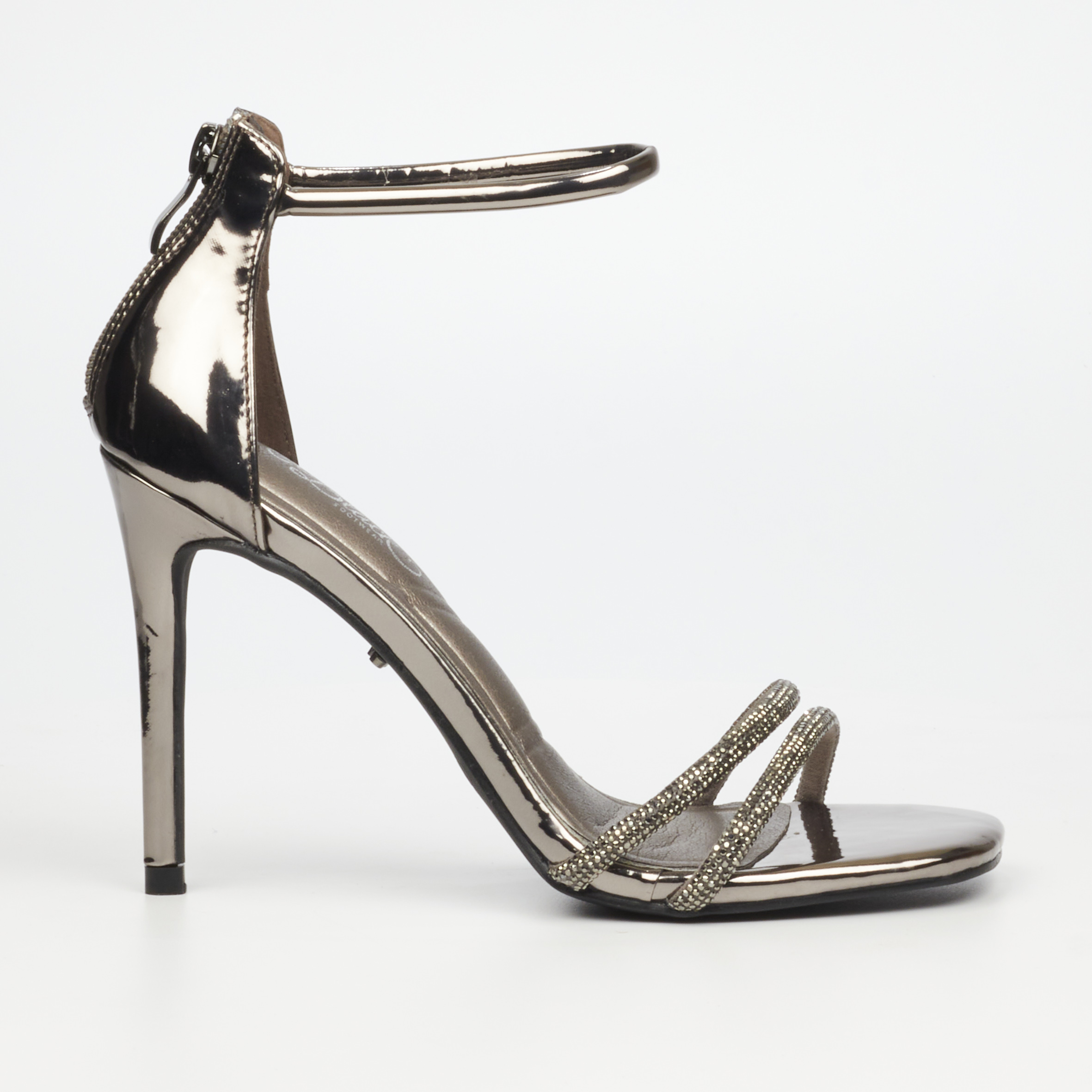 Miss Black Snazz 8 3906 Pewter Occasion Heel | ChicShoetique
