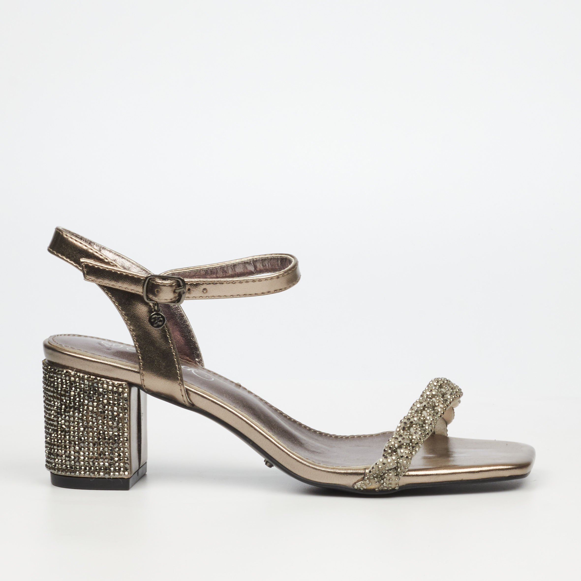 Miss Black Wendy 1 3909 Pewter Diamante Glam Heel | ChicShoetique